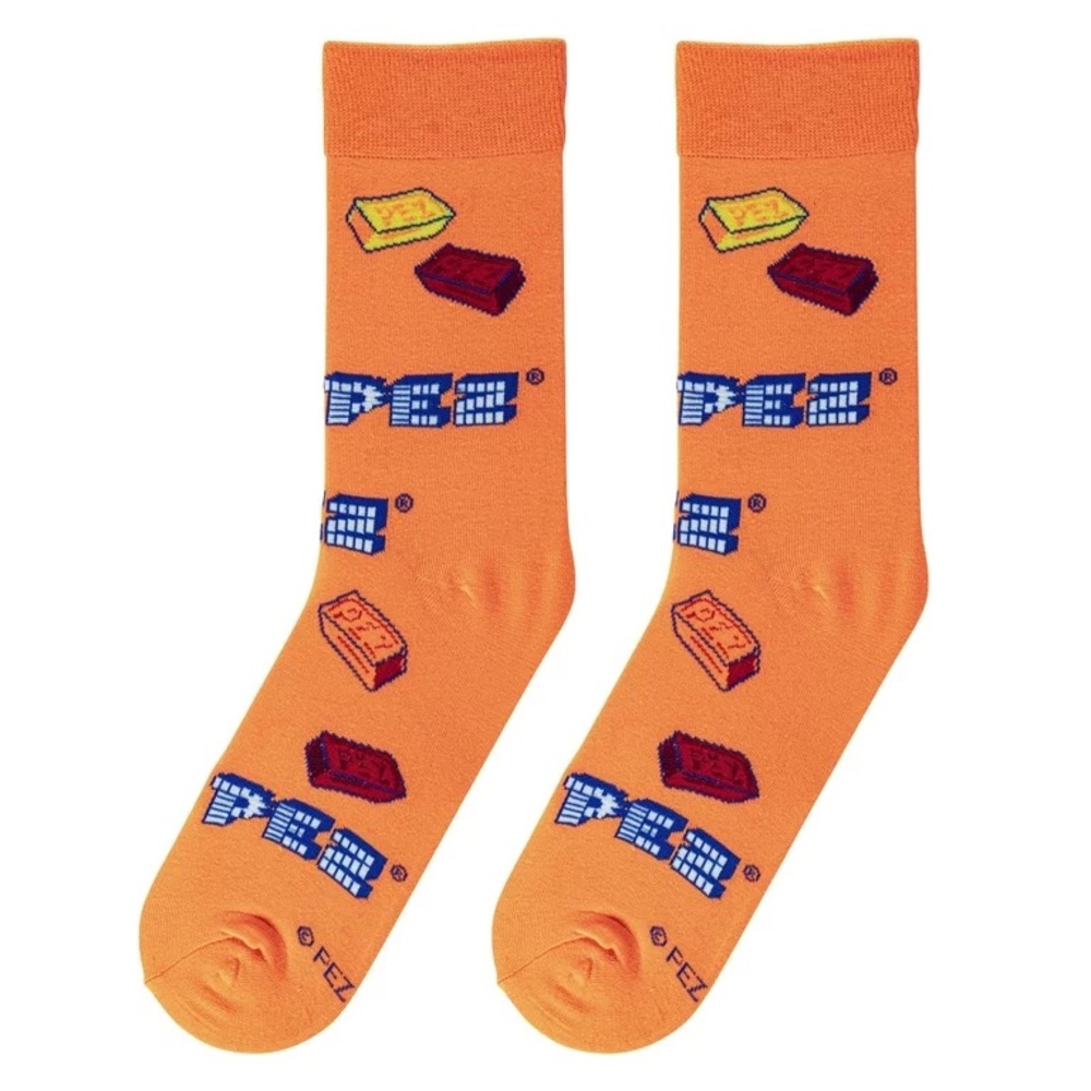 PEZ Orange Crazy Fun Printed Crew Socks OS